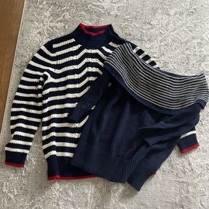 2 sweaters- Loft Off-shoulder Navy/White Sweater and Loft Cotton sweater.